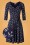 Topvintage Boutique Collection - 50s Fabienne Swallow Swing Dress in Navy 2