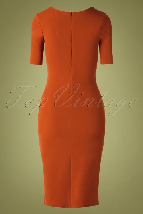 Vintage Chic for Topvintage - Selene Pencil Dress Années 50 en Cannelle 5
