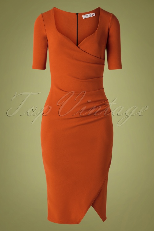 Vintage Chic for Topvintage - 50s Selene Pencil Dress in Cinnamon 2