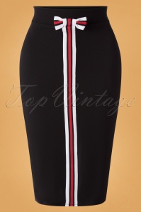 Vintage Chic for Topvintage - Jinny Bow Pencil Skirt Années 60 en Noir 2