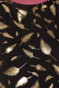 Cissi och Selma - Agneta Gold Feather Dress Années 60 en Noir 4