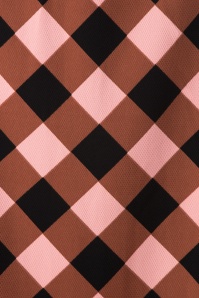 Wild Pony - 60s Penoia Check Skirt in Pink and Brown 4