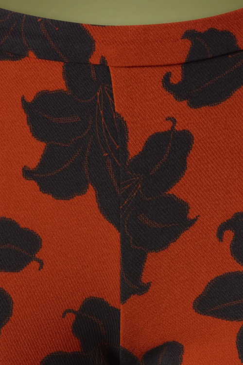 Wild Pony - 70s Peonia Floral Trousers in Rust 4