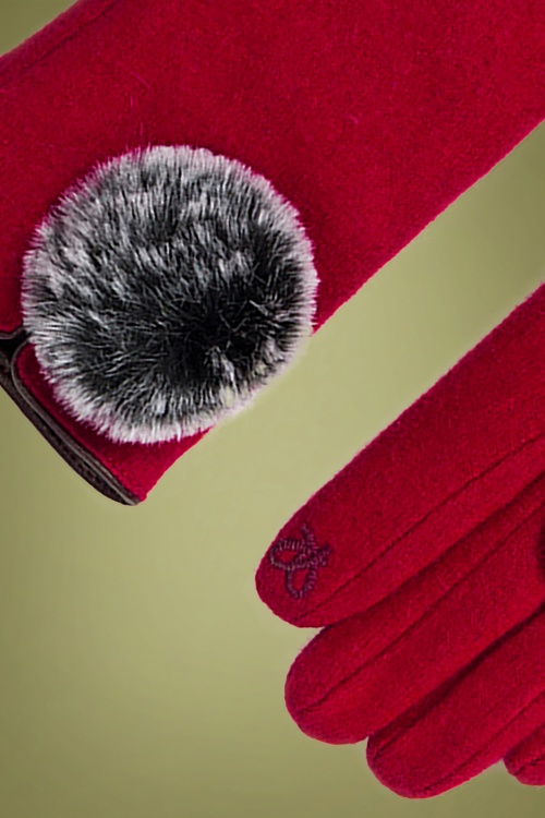 Amici - 50s Lucia Wool Gloves in Red 2