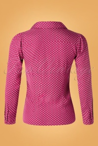 Pretty Vacant - 60s Gaby Hearts Blouse in Raspberry 3
