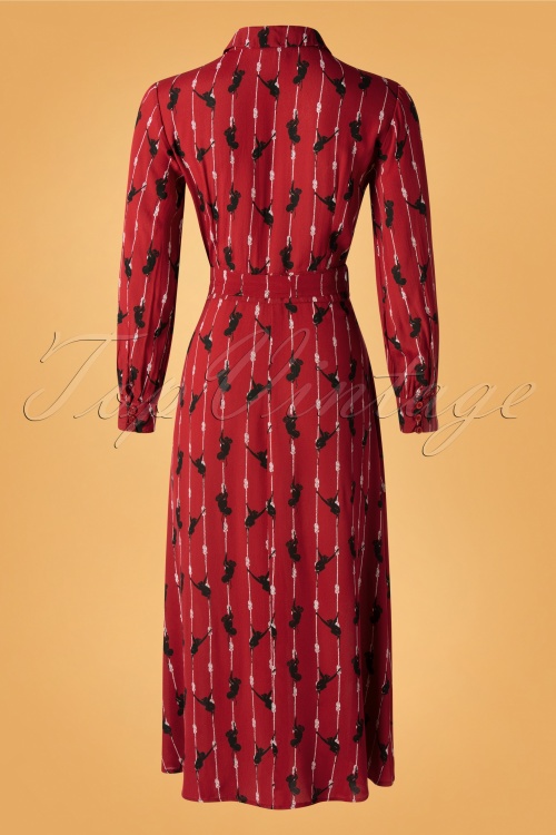 Pretty Vacant - 60s Melissa Chimp Dress in Burgundy 5