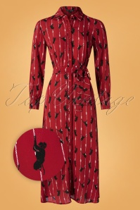 Pretty Vacant - 60s Melissa Chimp Dress in Burgundy 2