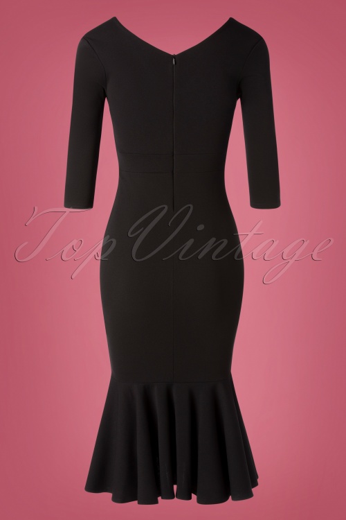 Vintage Chic for Topvintage - 50s Fabiola Pencil Dress in Black 2