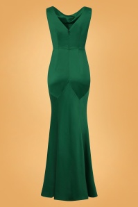Collectif Clothing - 30s Ingrid Fishtail Maxi Dress in Emerald Green 3