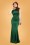Collectif Clothing - Ingrid Fishtail Maxi Dress Années 30 en Vert Èmeraude