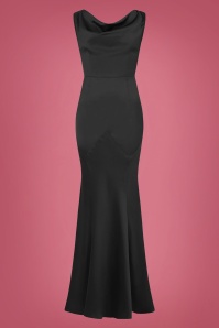 Collectif Clothing - 30s Ingrid Fishtail Maxi Dress in Black 2
