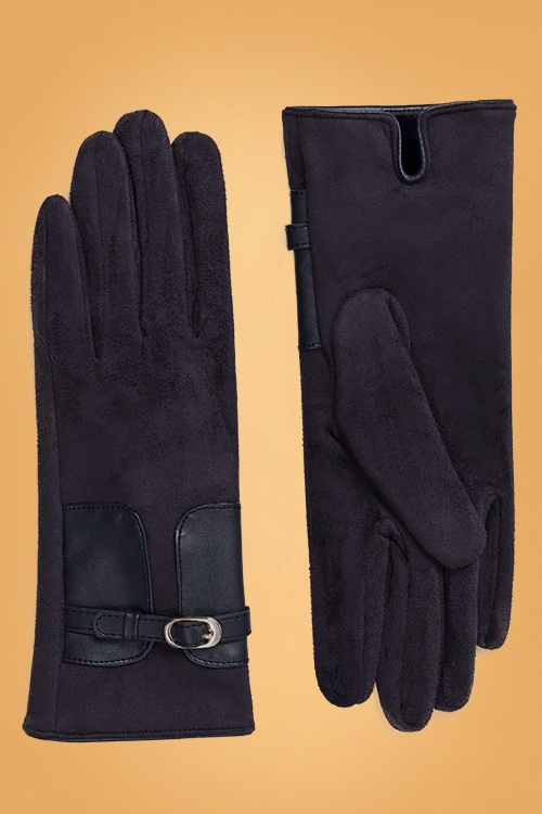 Amici - Kimberly Gloves Années 50 en Bleu Marine