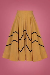 Collectif Clothing - 50s Milla Swing Skirt in Mustard 3