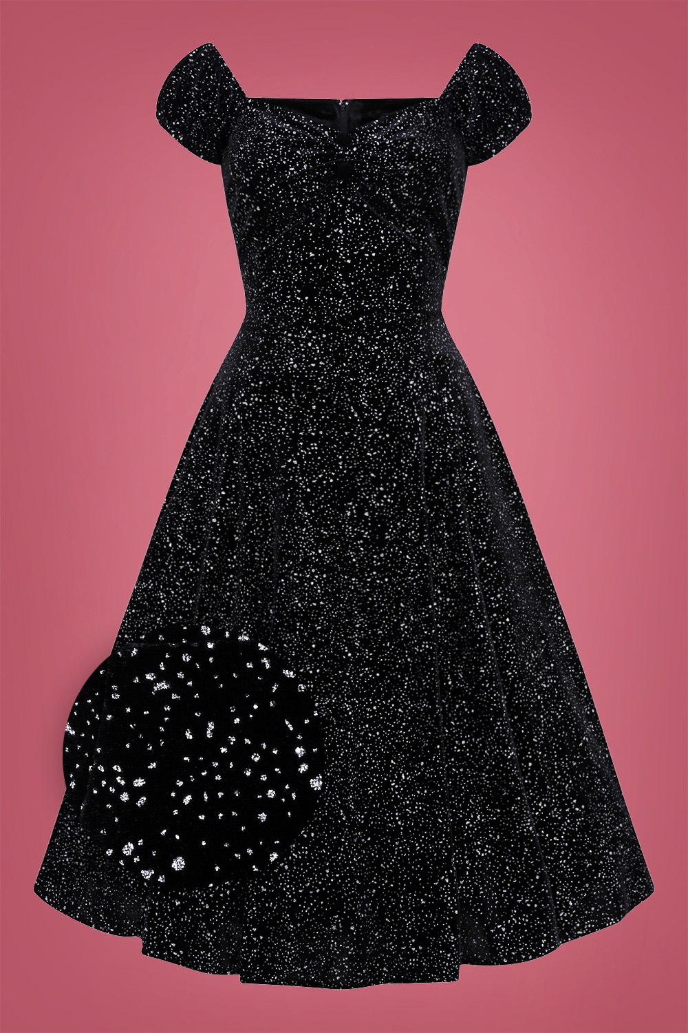 Collectif Clothing 50s Dolores Glitter Drops Velvet Doll Collectif Clothing 50s Dolores Glitter Drops Velvet Doll