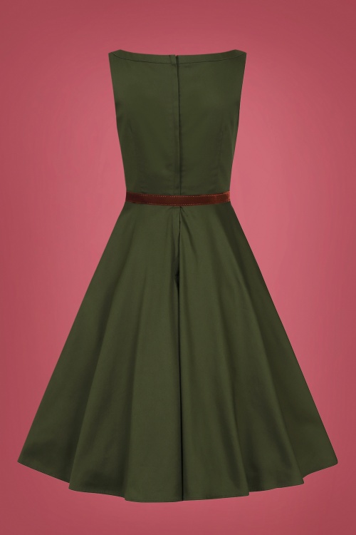 Collectif Clothing - 50s Dale Swing Dress in Green 3