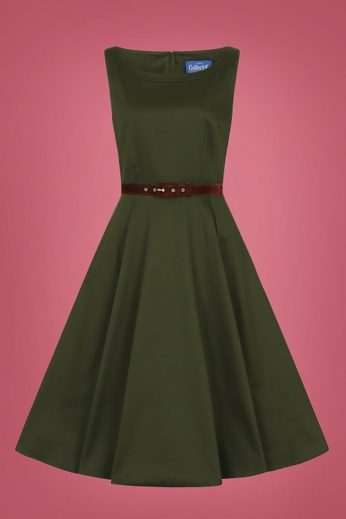 Collectif Clothing - 50s Dale Swing Dress in Green 2