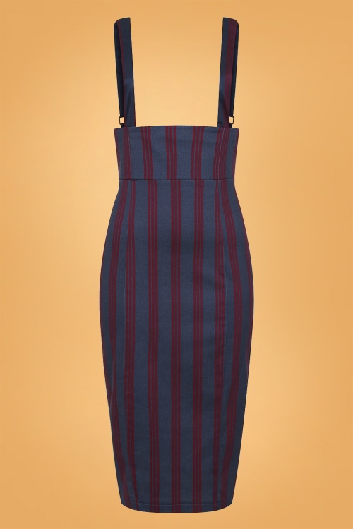 Collectif Clothing - Karen Rebel Check Pencil Skirt Années 50 en Noir et Rouge