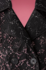 Grace & Glam - 50s Lucinda Lace Raincoat in Black 4