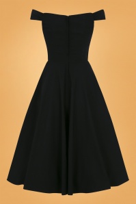Collectif Clothing - 50s Valentina Swing Dress in Black 4