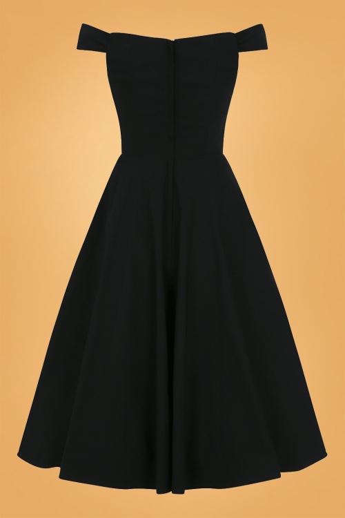 Collectif Clothing - 50s Valentina Swing Dress in Black 4