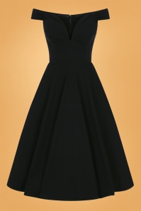 Collectif Clothing - 50s Valentina Swing Dress in Black 2