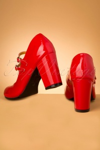 Banned♥Topvintage - Golden Years Lackpumps in Lippenstiftrot 4
