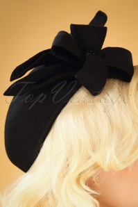 Collectif Clothing - 50s Libby Wool Hat in Black 3