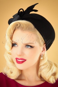 Collectif Clothing - 50s Libby Wool Hat in Black