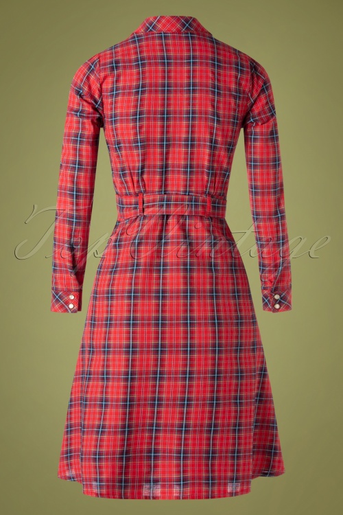 King Louie - 60s Sheeva Cowgirl Dress in Check Red 2