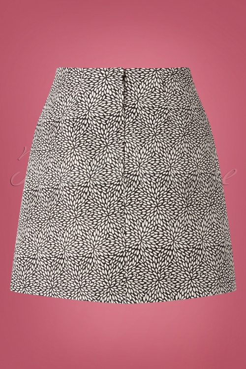 Banned Retro - Jacky Jacquard Mini Skirt Années 60 en Noir et Blanc 3