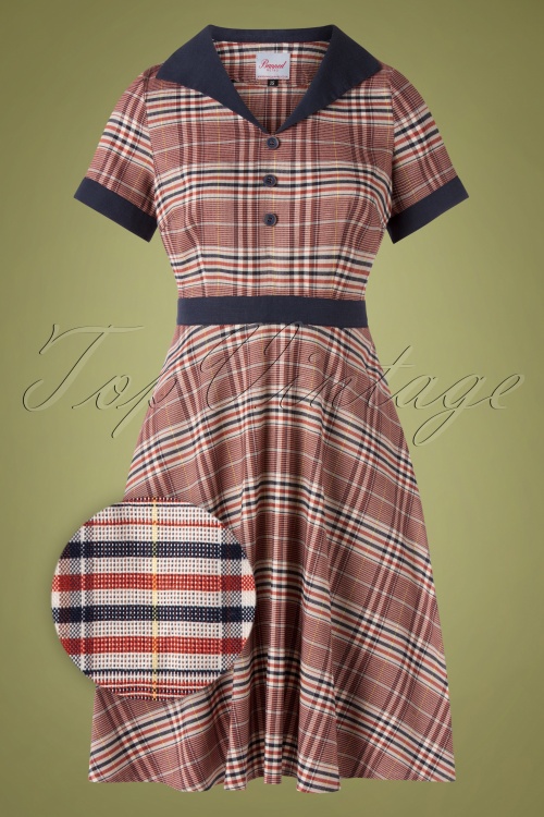 Banned Retro -  50s The Classic Swing Dress in Multicheck 2