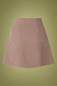Banned Retro - 60s Betty Winter Mini Skirt in Houndstooth Brown 3