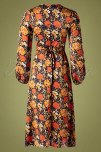 Traffic People - 70s Moodless Floral Dress in Navy 5