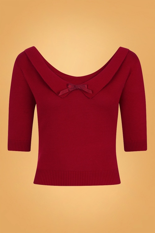 Collectif Clothing - 50s Babette Jumper in Red 2