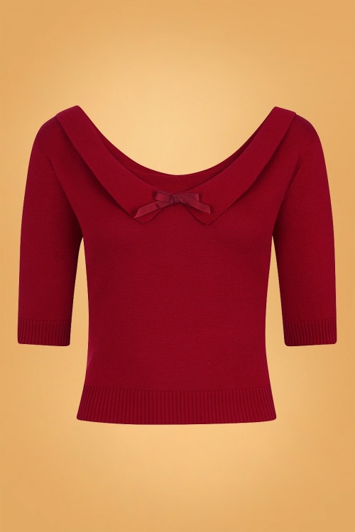 Collectif Clothing - Babette Jumper Années 50 en Rouge 2