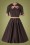 Miss Candyfloss - 40s Lea Dora Swing Dress in Brown 2