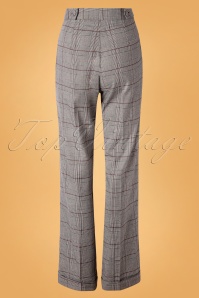 Banned Retro - 40s The Classy Tartan Trousers in Grey 2