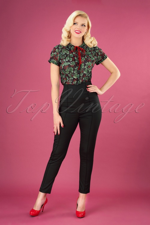 Collectif Clothing - 50s Bonnie Trousers in Black
