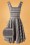 Bunny - 40s Frostine Pinafore Tartan Dress in Grey 2