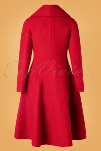 Belsira - Dorrie Wool Coat Années 50 en Rouge Vif 5