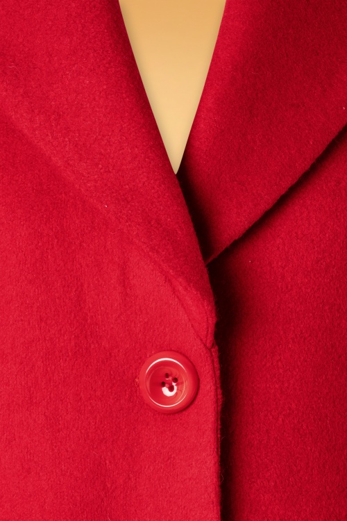 Belsira - Dorrie Wool Coat Années 50 en Rouge Vif 4