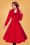 Belsira - Dorrie Wool Coat Années 50 en Rouge Vif