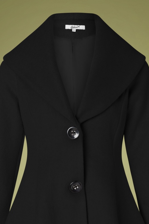Belsira - Dorrie Wool Coat Années 50 en Noir 3