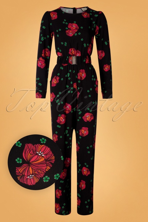 Mademoiselle YéYé - 60s Perfect Moments Jumpsuit in Black 2