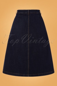 King Louie - 60s Caroll Skirt in Denim Blue 4