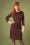 LE PEP - 60s Babeau Graphic Dress in Plum Brown