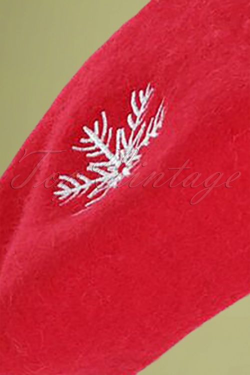 Collectif Clothing - Jean Snowflake wollen baret in rood 2