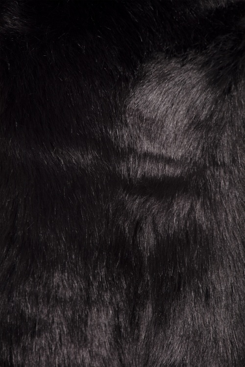 Banned Retro - Hazel Big Faux Fur Scarf Années 50 en Noir 4
