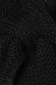 Banned Retro - Fru Fru gebreide sjaal in zwart 2