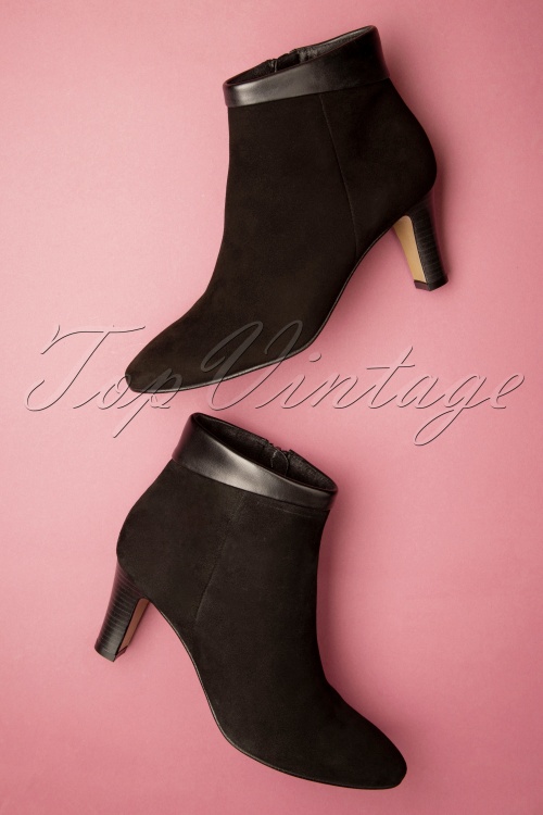 Tamaris - Deborah Suede Ankle Booties Années 50 en Noir